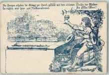 69115 W6900 Heidelberg , Neckar 1907 Karte beschädigt Gruss aus Federzeichnung Wein AK