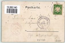 83730 W8165 Birkenstein 1902 Lithographie Gasthaus zum Kramerwirt Gruss Hund Wanderer