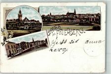 61169 W6360 Friedberg Hessen 1903 Lithographie Kaiserstraße Burg