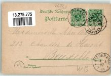 65385 W6220 Niederwald , Jagdschloß 1897 Lithographie Niederwalddenkmal Hotel zum Anker Hotel u. Pension Jagdschloss