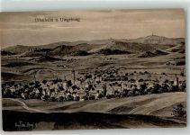 97215 W8704 Uffenheim 1918 Künstlerkarte Vogelschau Eug. Felle Isny