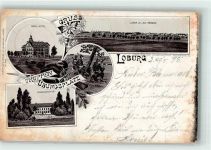 39291 O3271 Altengrabow 1898 Lithographie Truppen-Übungsplatz Loburg Kommandatur Soldaten Berg-Hotel