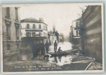92200 Neuilly-sur-Seine 1910 - Hochwasser der Seine Rue de la Ferme Boot