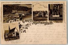 57629 W5239 Marienstatt , Kloster 1900 Lithographie Kirche