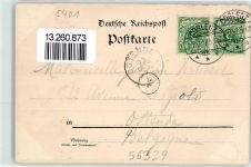 56329 W5401 St. Goar 1897 Lithographie Ruine Katz Ruine Festung Rheinfels