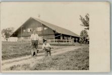 88167 W8999 Stiefenhofen Privatfoto AK Jäger Dackel Kuh Ort handschriftlich
