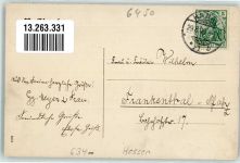 63450 W6450 Hanau 1908 - Zeichen Akademie Gymnasium Oberrealschule