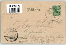 78098 W7740 Triberg im Schwarzwald 1897 Vorläufer Bahnpost Singen Engelberg Zug 390 4.7.97 Wasserfall Tracht Lithographie