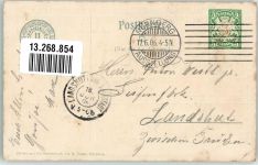 W8500 Nürnberg Bayer. Jubiläums-Landes-Ausstellung 1906 Gebäude der Kgl. Staatsforstverwaltung Off. Postkarte Nr 11 Privatganzsache Gebrauchsspuren
