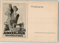 W7500 Karlsruhe , Baden Werbe AK Junker und Ruh Nota Ort lt. Recherche Nähmaschine 1924 Gebrauchsspuren