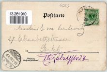 92289 W8451 Inselsberg 1899 Gebrauchsspuren Gothaisches Gasthaus Speisesaal Jubiläums-Karte 1649-1899 Lithographie