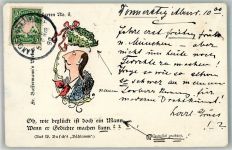 Adelskorrespondenz Buschkarten Nr. 6 aus Bählamm Busch Wilhelm 1900 Künstlerkarte