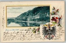 56130 W5427 Bad Ems Prägedruck Das Kurhaus Die Lahn Wappen Passepartout