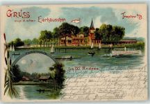 10115 O1193 Treptow Lithographie Gasthaus altes Eierhäuschen Forsthaus Dampfer