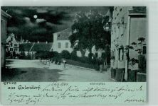 88326 W7960 Aulendorf , Württ 1900 Gebrauchsspuren Schlossplatz Mondschein