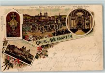 88250 W7987 Weingarten , Württ 1904 Lithographie Histor. Festzug zu Ehren des heiligen Blutes Kath. Kirche