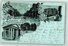 Frantiskovy Lazne Franzensbad 1900 Lithographie / Mondschein Kaiserstraße Königsvilla Stahlquelle