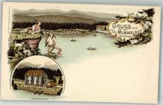 W7596 Seebach , Baden Mermaid am Mummelsee Hotel Sagen Nixe 1899 Lithographie / Künstlerkarte