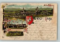 83527 W8092 Haag , Oberbay 1899 Gebrauchsspuren Gruss aus - Litho, Eckknick AK