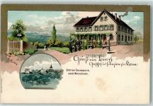 73630 W7064 Grunbach , Rems Künstlerkarte Gasthof Pension Zur Krone sign K. Fuchs