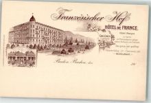 76530 W7570 Baden-Baden Lithographie Hotel Französischer Hof