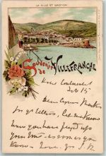 06230 Villefranche-sur-Mer 1898 Lithographie La Ville et Bastion