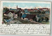 01936 O8293 Königsbrück 1908 Lithographie Dorfstrasse