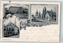 91564 W8806 Neuendettelsau 1898 - Krche Pfarrhaus Diakonissen-Mutterhaus St. Laurentius-Kirche