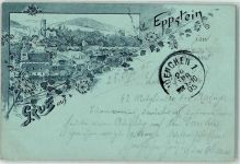 65817 W6239 Eppstein , Taunus 1895 Lithographie Ruine