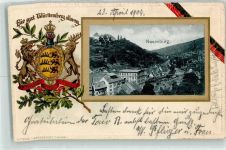 75305 W7540 Neuenbürg , Württ 1904 Prägedruck Schloß Neuenbürg Wappen