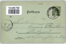 74638 W7112 Waldenburg , Württ 1898 Lithographie / Mondschein fürstl. Schloss Linde Pfarrhaus