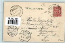 28050 Isola Bella 1897 Gebrauchsspuren Hotel du Dauphin Palazzo Borromeo Lithographie