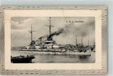 S.M.S. Westfalen Passepartout AK Marine WK I 1915