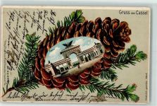 34117 W3500 Kassel , Hess 1906 Prägedruck Auetor Tannenzapfen