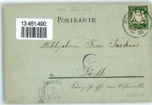 95460 W8582 Bad Berneck i. Fichtelgebirge 1900 Lithographie Kirche Jägersteig Gruss