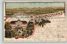 79862 W7821 Höchenschwand 1897 Lithographie Hotel Kurhaus Adolf Stein Gruss Alpen Schwarzwald