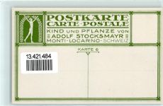 sign. Adolf Stocksmayr Kind und Planze Karte Nr. 6 AK Künstler S