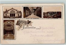 79410 W7847 Badenweiler Gebrauchsspuren Marmorbad Wandelbahn Alte Römerbäder Lithographie Vorläufer