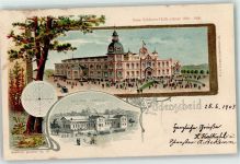 58507 W5880 Lüdenscheid 1903 Lithographie Alte und Neue Schützenhalle Schützenscheibe
