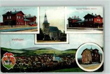 37284 W3445 Waldkappel 1914 - Bahnhof Kirche Postamt