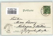 73614 W7060 Schorndorf , Württ 1899 Lithographie Schloßportal Festungstürme Kirche Weiber v. Schorndorf