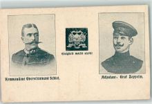 Kommandant Oberstleutnant Schiel Adjudant Zeppelin, F. Graf von