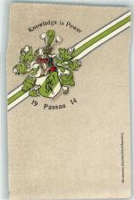 W8390 Passau Studentenwappen 1914 Prägedruck