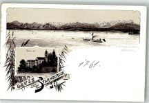82347 W8139 Bernried , Starnberger See Gebrauchsspuren Lithographie