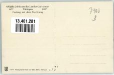 72070 W7400 Tübingen - 450. Jubiläum der Landesuniversität Festzug auf dem Marktplatz