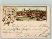 77781 W7616 Biberach , Baden 1893 Gebrauchsspuren Vorläufer Druck 1890 - 1895 Eisenbahn Gruss aus Lithographie