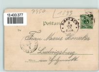 77781 W7616 Biberach , Baden 1893 Gebrauchsspuren Vorläufer Druck 1890 - 1895 Eisenbahn Gruss aus Lithographie