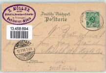 98559 O6054 Gehlberg 1898 - Gasthaus zur Gehlenberger Mühle Eisenbahn Bahnpoststempel