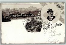 82380 W8123 Peißenberg 1901 Lithographie Hoher Peissenberg Mann Pfeife Edelweiss Bad Sulz
