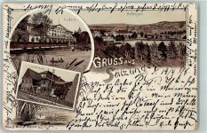 36433 O6200 Bad Salzungen 1898 Lithographie Kurhaus Gradirhaus Schilf Seerose